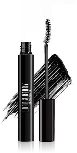 Lord & Berry Prodigious Waterproof Lash Mascara Black for Volume and Length, False Long Curl Eye Makeup Enriched with Olive Oil & Diamond Powder, Vegan, Paraben Free, Cruelty Free, 1 oz, Black