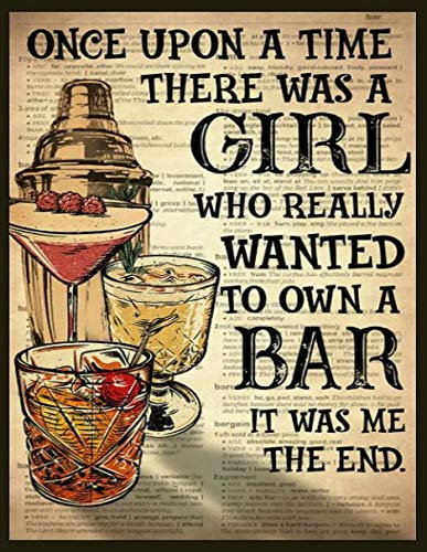 Lewistons-Of-London Girl own Bar Newspaper style Quote Vintage Retro Man Cave Bar Pub Shed Novelty Gift Tin Wall Décor Metal Sign