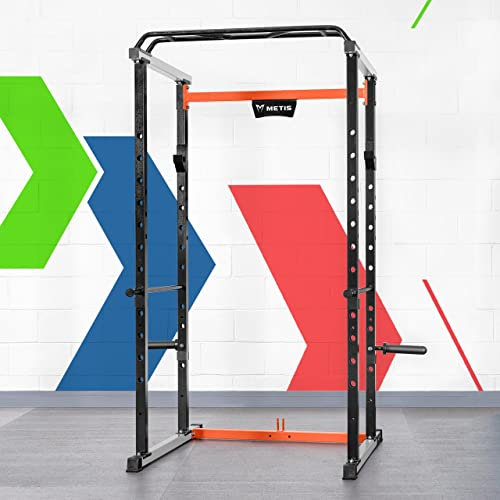 METIS Power Rack Kraftstation – Klimmzugstange & Dip-Station mit optionalem Latzug | Krafttraining | Power Cage Squat Rack Fitness Station | Fitnessgeräte für Zuhause (Käfig nur)
