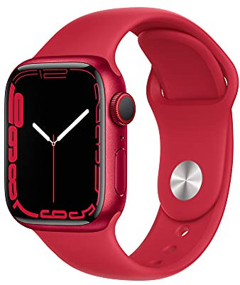 Apple Watch Series 7 (GPS + Cellular, 41 mm) - Boîtier en Aluminium (Product) Red (Rouge) avec Bracelet Sport (Product) Red (Rouge), Standard (Reconditionné)