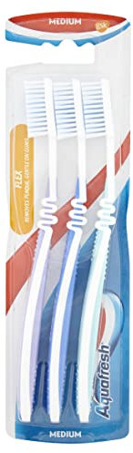 Aquafresh Flex Lot de 3 brosses à dents moyennes à poils souples