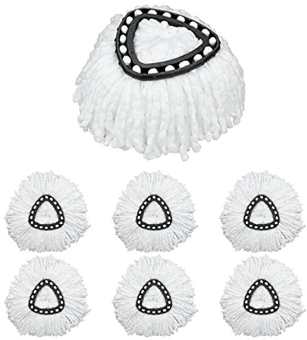 6 Stück Ersatzkopf für Vileda Wischmopp, Mikrofaser-Wischmopp-Nachfüller, Hoher Wasser und Schmutzaufnahme Drehmoppköpfe, Wischmoppkopf Kompatibel mit Triangle Spin Mop