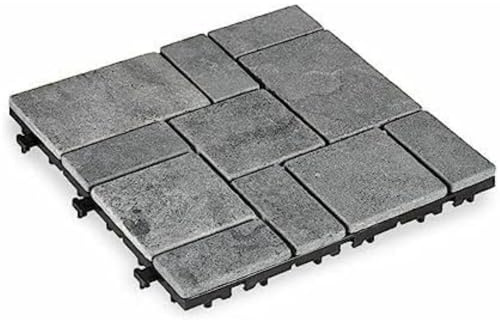 Baldosa Encajable Gris Piedra Plástico 30 x 2,8 x 30 cm (6 Unidades)