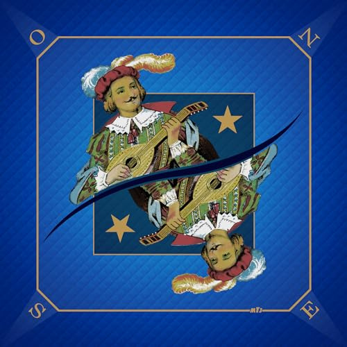 MTJ - Tapis Tarot Prestige Excuse - 60x60cm - Matière Jersey Néoprène - Fabrication Française (Bleu)
