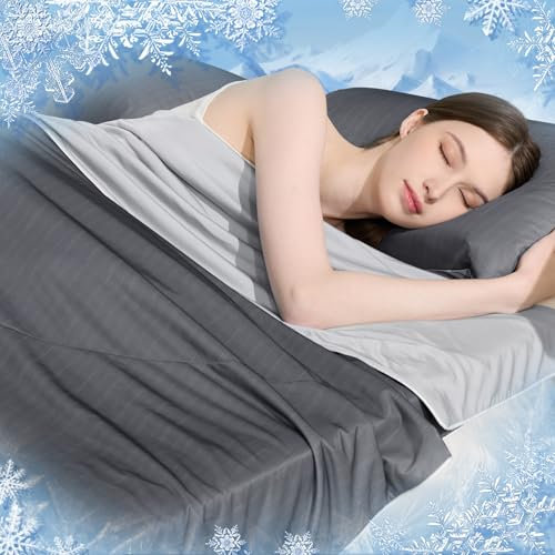 Luxear Cooling Duvet for Summer, Breathable Cooling Blanket for Night Sweats Arc-Chill Summer Cool Fiber Quilt, Coverless Duvet for Adult Baby Children Pet, 150x200cm, Grey