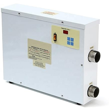 AUBEST Calentador de Piscina, Calentador de Agua eléctrico de 9KW for Piscina y baño de SPA, Calentador de Agua for bañera, Temperatura Constante, Accesorios for Piscina