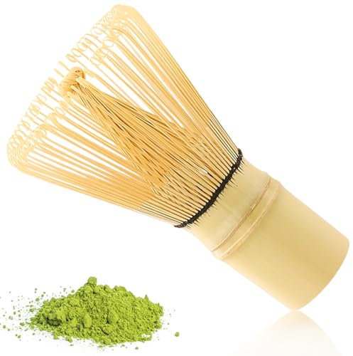 Batidor japonés Matcha hecho de bambú natural Batidor Matcha - Batidor tradicional de Matcha para ceremonias de té verde de 80-100 dientes