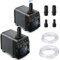 Ankway Springbrunnenpumpe, 2er Pack 160GPH (600L/H, 10W) Tauchpumpe mit 1m Schlauch, Ultra Leise Teichpumpen für Außenbereich, Aquarium, Fischbecken, Pool, Hydroponik, Statuen, Wasserspiel
