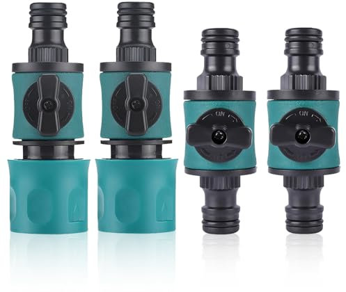 Water Hose Switch Quick Connector Garden Hose Connector in Lines Water Hoses Fittings Hosepipe Connectors Quick Release Garden Hose Shut Off Valve Garden Hoses Connectors & Accessories,4 Pcs