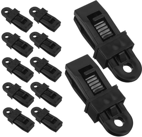 VICASKY 12pcs Tent Cover Accessories Plastic Tarp Clips Lock Grip Versatile Clamp for Camping Hiking Picnic