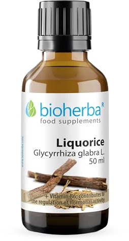 Raíz de Regaliz Sin Alcohol – Gotas 50 ml | Complemento Líquido con Vitamina B6 para Energía y Sistema Nervioso | Fórmula Vegetal de Bioherba