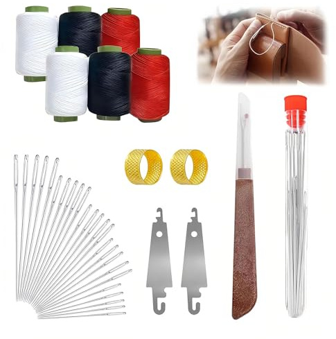 Auroriel Set di Strumenti da Cucito, Aghi, Fili, Strumenti di Riparazione a Mano, Kit di Lavoro da Cucito Portatile per Principianti