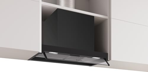 Serie 4 DBB65CC60 - Campana de diseño integrada, 60 cm, cristal transparente, color negro mate