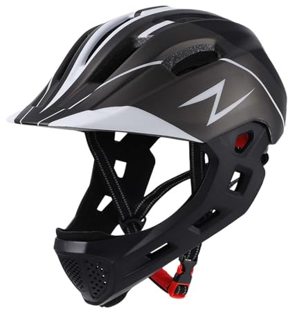 Zanthicia Leichter Kinderfahrradhelm, stoßfest, verstellbar, atmungsaktiv, komfortabel, sicher für Jungen und Mädchen, Fahrradzubehör, atmungsaktiver Kinderfahrradhelm, Schwarz, 50 cm bis 55 cm
