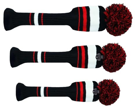 Set di 3 coperture per mazze da golf, a righe, elastiche, lavabili, per mazze da golf, set interattivo e aderente, per conducenti, fairway, legni ibridi, uomini, donne, golfisti, principianti