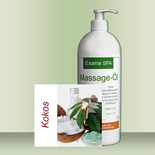 Esana SPA Aroma Massageöl Kokos (500 ml / 0,5 Liter) + Dosierpumpe