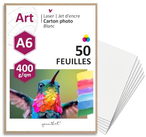 younikat Cartes postales vierges A6 I Lot de 50 cartes blanches 400 g/m² en carton épais I Recto verso inscriptibles et à décorer I DIY loisirs créatifs I dv728