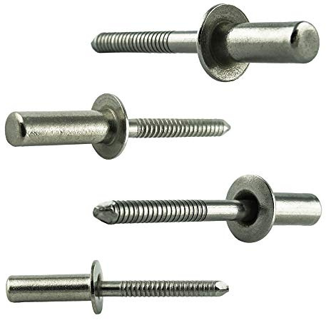 6,4 X 14 mm (50 Stück) Dichtblindnieten mit Flachkopf, wasserdicht - Edelstahl VA A2 V2A - Blind-nieten - Popnieten rostfrei - DIN 7337 - ISO 16585 | AGBERG