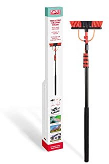 UMUZI CLEANING Teleskop Waschbürste mit Wasserdurchlauf, 4,6 m Schrubberbürste mit Verlängerung, Ausziehbare Reinigungsbürste für Außenwände, Autos & Fenster