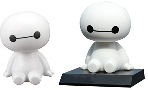 Bobblehead Auto, Auto-Verzierung Nettes Kopf Schüttelt Baymax Roboter Dekoration Auto-Innenraum Armaturenbrett Wackelkopf-Spielzeug Zubehör Geschenk, Wackelkopffigur Bobblehead Figur Dekofigur