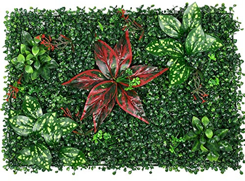 QIAOH Pannelli di Piante Artificiali Verde 2PCS, Balcone Recinzione Giardino, Pannello di Parete di Siepe Artificiale, Siepe Topiaria Pianta Verde Stuoie, per Esterni, Giardino