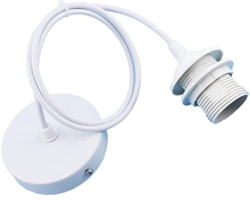 Mikqky E27 Lampada a Sospensione in Metallo，Lampade a Sospensione Accessori，Cavo Elettrico con Attacco E27，Filo 100cm e Parti in Metallo per Lampade a Sospensione