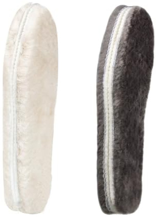 CCSOFTIME 2 PAIA Solette Pelo di Agnello per Donna Uomo, Spesse Calde Soletta Montone per Invernali, Lana Solette Piedi, Soletta Termiche per Scarponi, Grigio Beige EU38