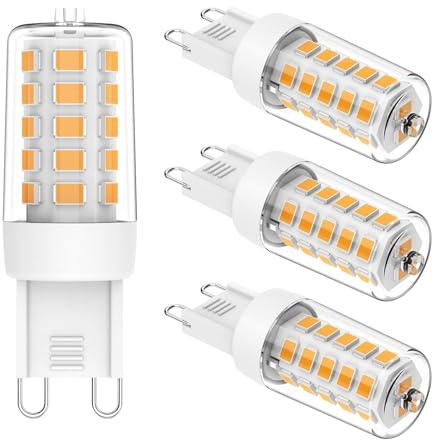 Aegislogic G9 Dimmable LED Bulbs Warm White 3W, 2700K 330 Lumens G9 LED Bulbs, Equivalent 10W 20W 30W Halogen Light Replacement for Chandelier, Ceiling Lights, Wall Light, Crystal Lamp, 4 Pack