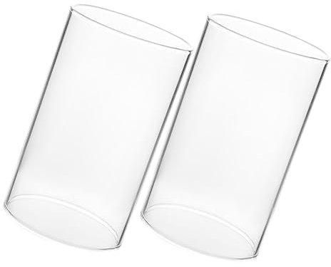 Housoutil 2piezas Pantalla De Vela De Vidrio Transparente Cubiertas Resistentes Al Viento Hogar Oficina Portavelas Decorativo para Escritorio