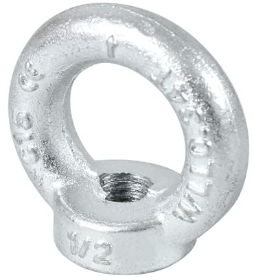 Zadery 1/2-13 Lifting Eye Nuts, Drop Forged C15 Galvanized Threaded Fastener, UNC Standard Ring Shape Lifting Eye Nut, 4 Packs
