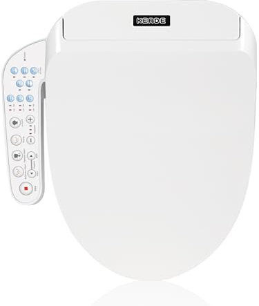 KERDE Electric Bidet Toilet Seat,Bidets For Existing Toilets,Rlongated,One-click Intelligent Operation, Warm Water Cleaning,Slow Close,Seat Cushion Keep Constant Temperature In Winter (Armrest)