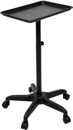 Carro profesional de peluquería con ruedas, carrito de herramientas de peluquería, altura ajustable, accesorios de salón, herramientas de peluquería, carrito de belleza, color negro
