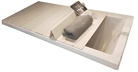 DMMFTERL Vassoio per Vasca da Bagno Coprivasca Pieghevole - Personalizzabile, Coperchio da Bagno, Portavasca Multifunzionale - Vite in PVC e Acciaio Inossidabile 304, Spessore 0,6 cm (Dimen