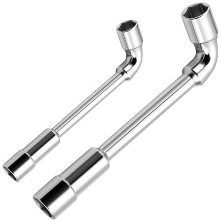 HWTONG 2 Piezas Llaves de Tubo Hexagonales en Forma de L, Fáciles de Usar, Amplia Gama de Aplicaciones, Juego de Llaves de Tubo, para Herramientas de Reparación Mecánica (10 mm, 18 mm) (Plata)