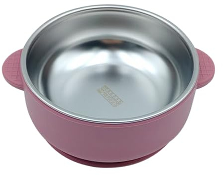 FVPKYUR Ciotole per Bambini - Ciotola Alimentazione Inox Per - 2 in 1 Doppio Strato Antiscottatura con Manico, Utensili per Alimentazione con Pratici