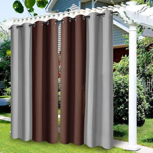 OKYUK Cortina Opaca Impermeable con Ojales, para cenador, Puerta corredera, pérgola, protección de privacidad y Aislamiento térmico