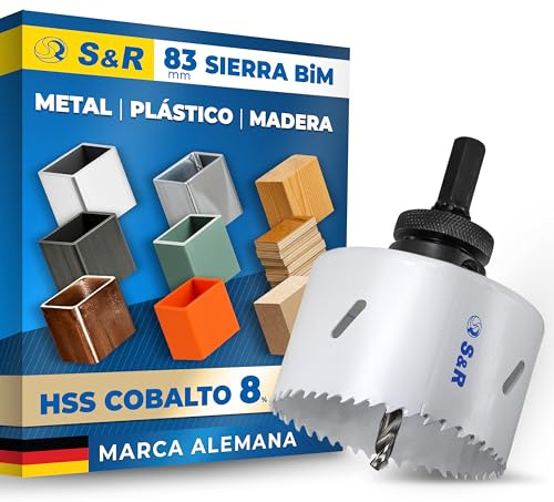 S&R Sega a Tazza BIM 83 mm – Acciaio HSS M42 con 8% Cobalto – Sega Bi-Metallo con Taglio Profondo 48 mm – Per Metallo, Inox, Legno, Plastica, MDF, Laminato – Fori Puliti e Precisi