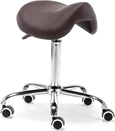 Generico Tabouret de selle ergonomique – Chaise pivotante en cuir PU pour une assise confortable dans les milieux médicaux, salons et spa