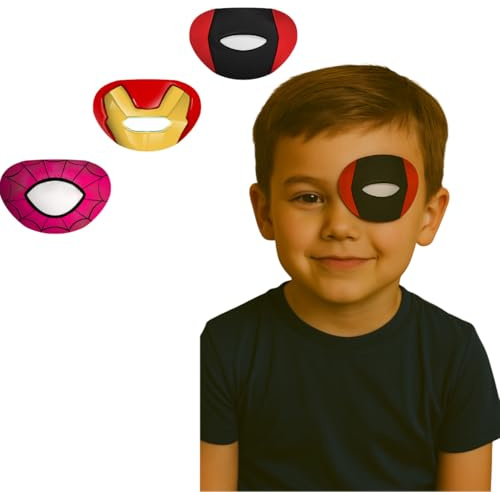 x50 Cerotti Oculari Bambini per Ambliopia e Strabismo – Cerotti Occlusivi Medici Autoadesivi – Patch Occhio Bambino Tema Supereroi – Terapia Occlusiva per Occhio Pigro – Bambini e Bambine – ClearSight