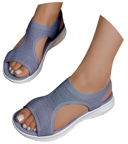 Sandali Da Trekking Donna, Sandali Ortopedici Donna Estive Comodi Scarpe Sneaker Aperte Eleganti Sneakers Ciabatte Platform Slip on Trekking Scarpes Senza Lacci Da Camminata Morbida Sandalo, 38