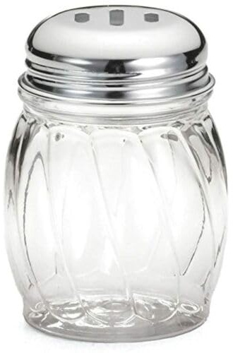 Great Credentials© Grated Cheese or Red Pepper Swirl Glass Shaker (Slotted Top)