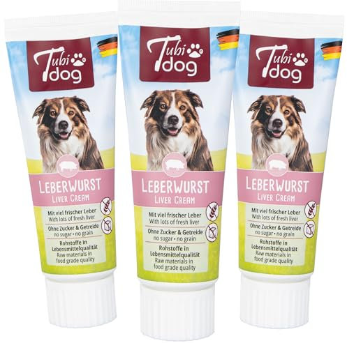 Tubidog Leberwurst - 10x 75 g - eine hundegerechte Leberwurst - als Leckerchen, Tablettenversteck oder Belohnung 10 x 75 g