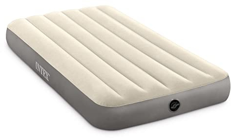 Intex 64101E Dura-Beam Standard Single-High Air Mattress: Fiber-Tech – Twin Size – 10in Bed Height – 300lb Weight Capacity – Pump Sold Separately