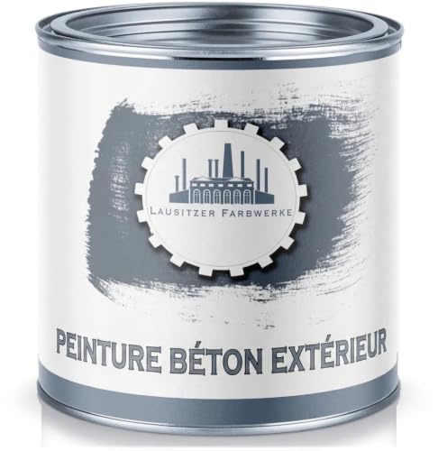 Peinture béton extérieur satiné brun olive RAL 8008 marron Peinture façade traditionnelle pour supports minéraux (pierre mur béton façade enduit ciment) peindre & sceller (1 L) Lausitzer Farbwerke