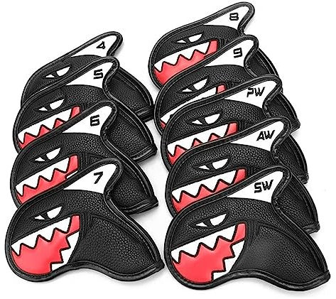 Scott Edawrd 9pcs Golf Iron Club Head Covers Set Three-layer Synthetic Leather PU Waterproof Headcovers with Number 4-9 A,S,P,X for All Irons Clubs