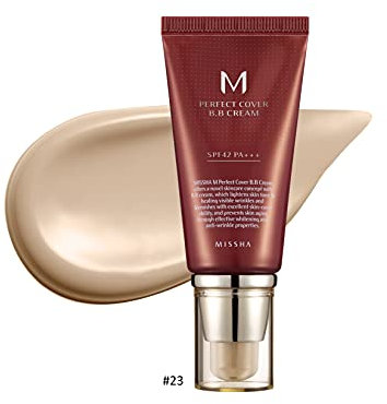 MISSHA - Perfect Cover BB Cream 50 ml | Teinte #23 Beige Naturel | SPF 42 PA+++ Protection Solaire | Hydratation et Couverture Naturelle, Beige Naturel, 50 ml