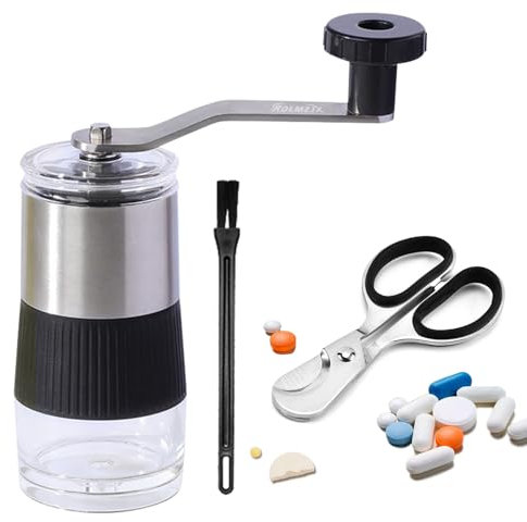 ROLMZJX Frantoio manuale per pillole, tagliapillole, trita pastiglie, Frantuma Pastiglie In Polvere Fine, per sondini naso-gastrici, animali o per aiutare i bambini ad assumere farmaci