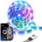 ACICILI Striscia LED RGB da 10 m, con controllo app, striscia luminosa a LED, autoadesiva, con musica, flessibile, per decorazioni natalizie, cucina, feste