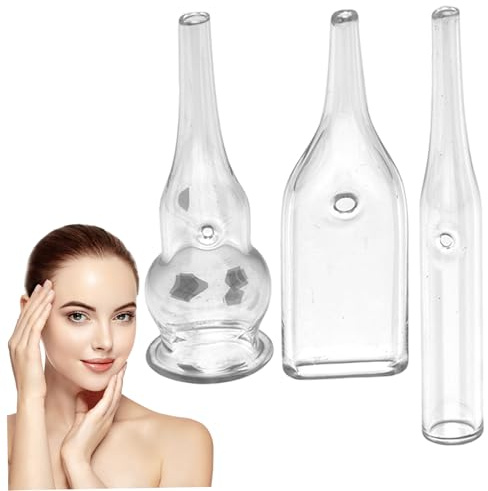 3pcs Remover Blackhead Vacuum 3 Diferente biberón en forma de botella Vacuos Blackhead Transparente Cleaner de poro de succión facial para el hogar, salón de belleza.