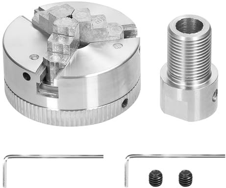 TFixol Portabrocas de torno de 3 mordazas/4 mordazas, perno de montaje autocentrado manual para moler, fresar, tornear, 3 mordazas, 5 mm